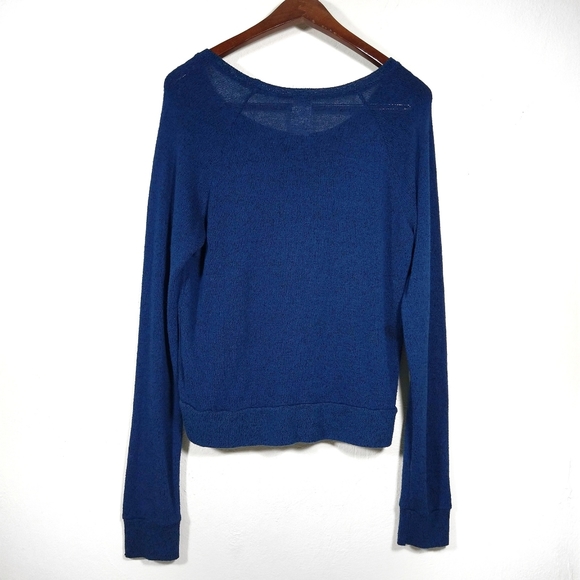 Stranded - blue Paris France knit sweater - Picture 3 of 5